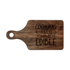 Engraved Wooden Cutting Board – "Cooking Is Love Made Edible"
