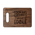 Engraved Wooden Cutting Board – "Cooking Is Love Made Edible"