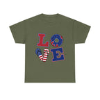 Patriotic LOVE Tee - USA Flag Donut Graphic