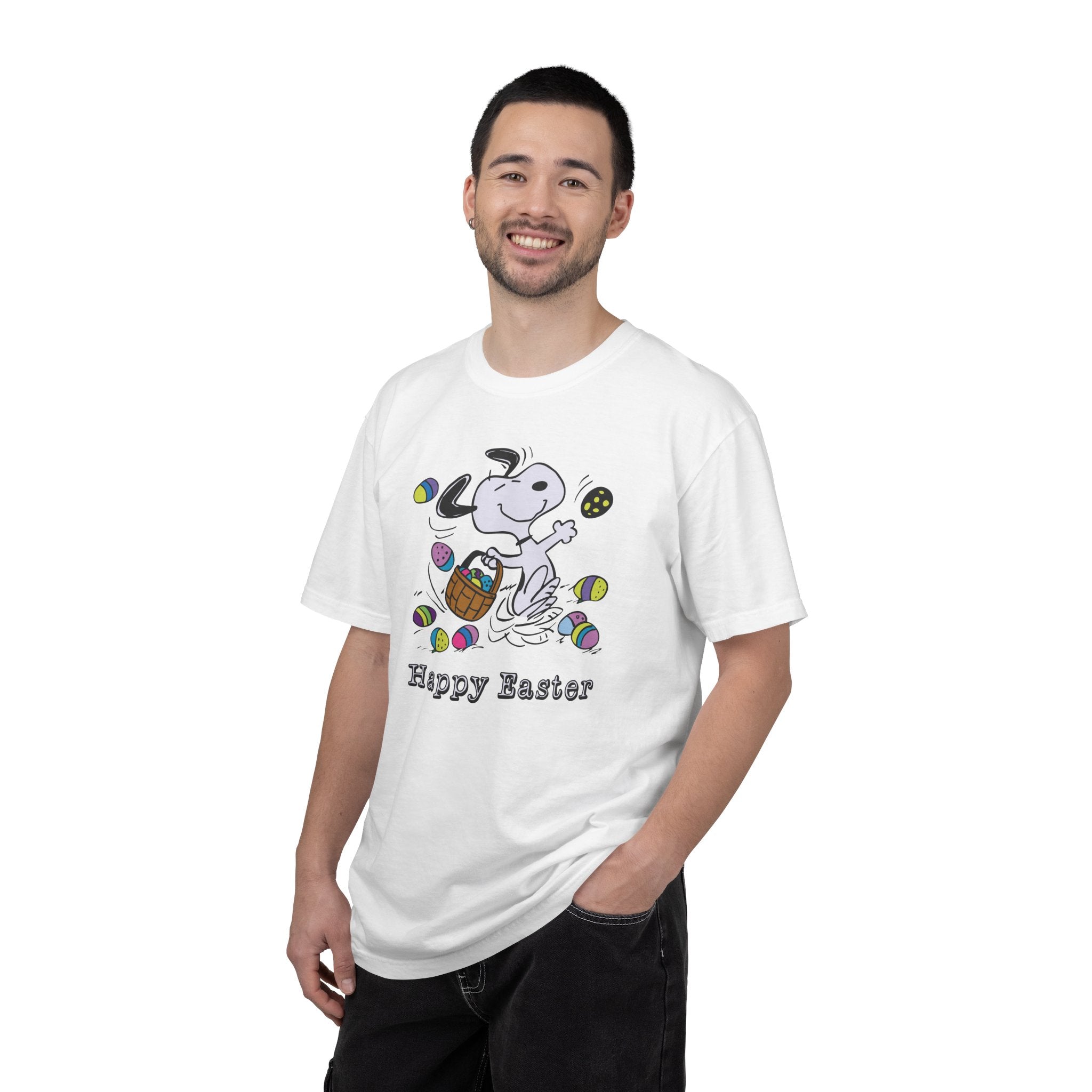 Easter Snoopy T-Shirt — "Happy Easter" Cartoon Egg Hunt Tee