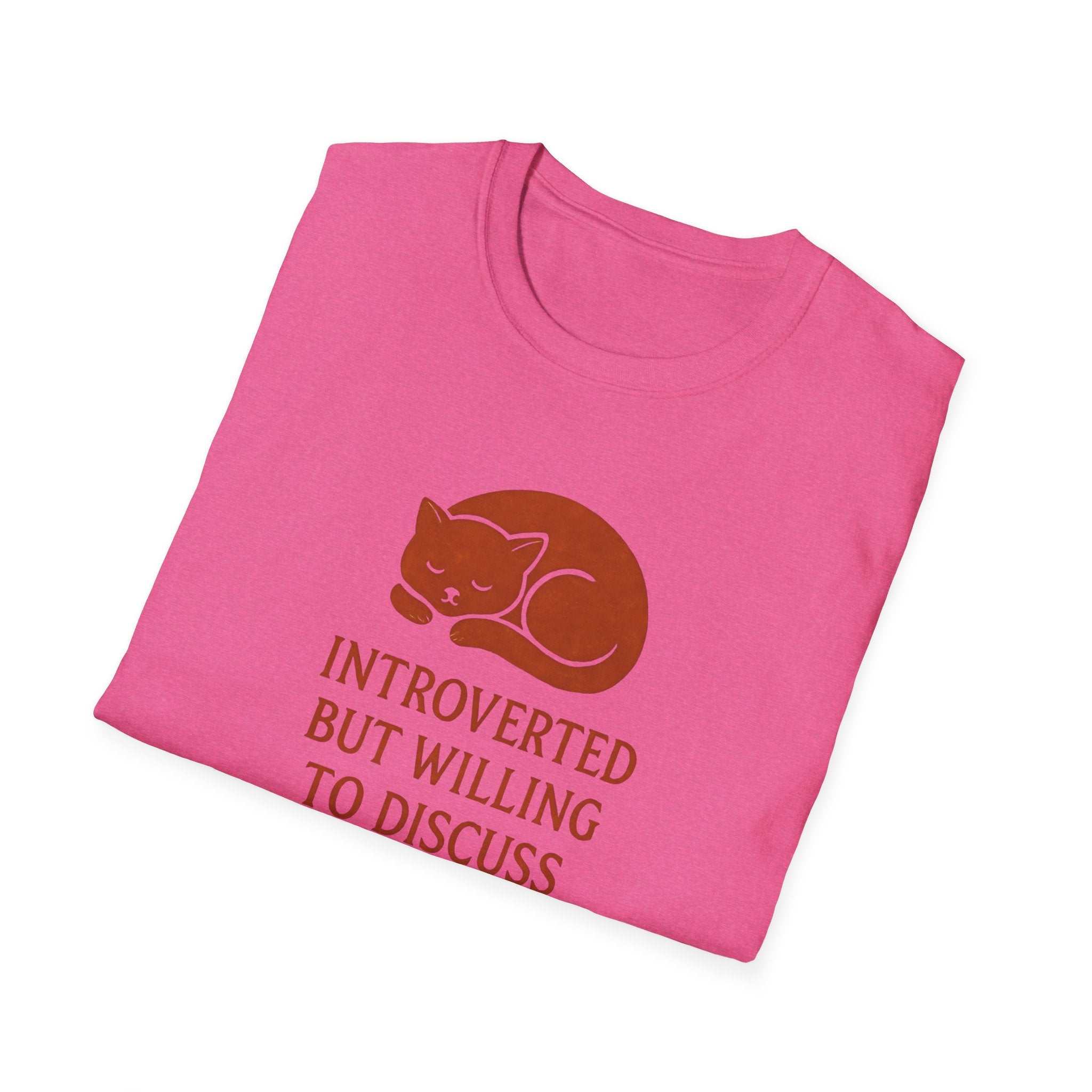 T-Shirt — "Introverted But Willing to Discuss Pets" Cat Graphic Tee