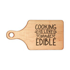 Engraved Wooden Cutting Board – "Cooking Is Love Made Edible"