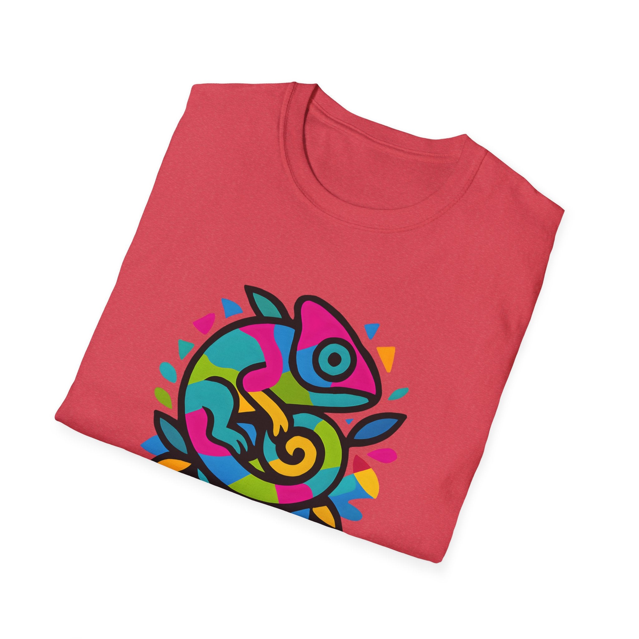 Unisex T-Shirt — 'Unleash Your Colors' Rainbow Chameleon Graphic Tee