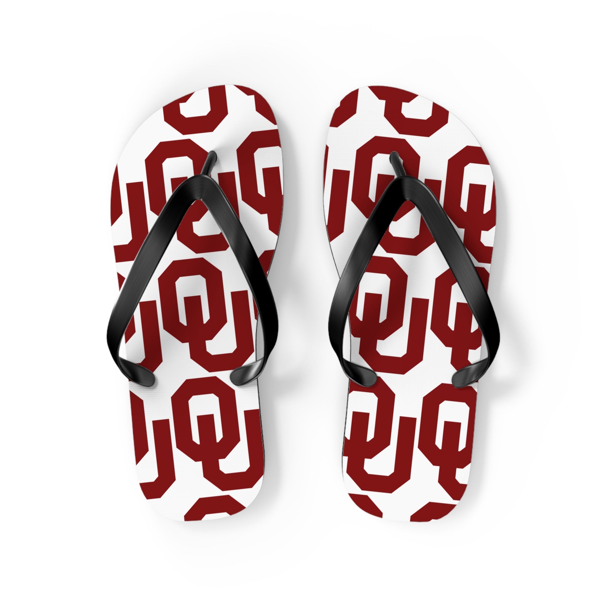 OU Crimson Logo Flip Flops — College Pride Beach Sandals