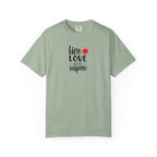 Live Love Inspire T-Shirt — Teacher Appreciation Apple Graphic Tee
