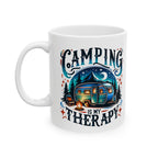 Camping Mug – 'Camp More, Worry Less' Ceramic Coffee Mug (11oz & 15oz)