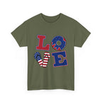 Patriotic LOVE Tee - USA Flag Donut Graphic