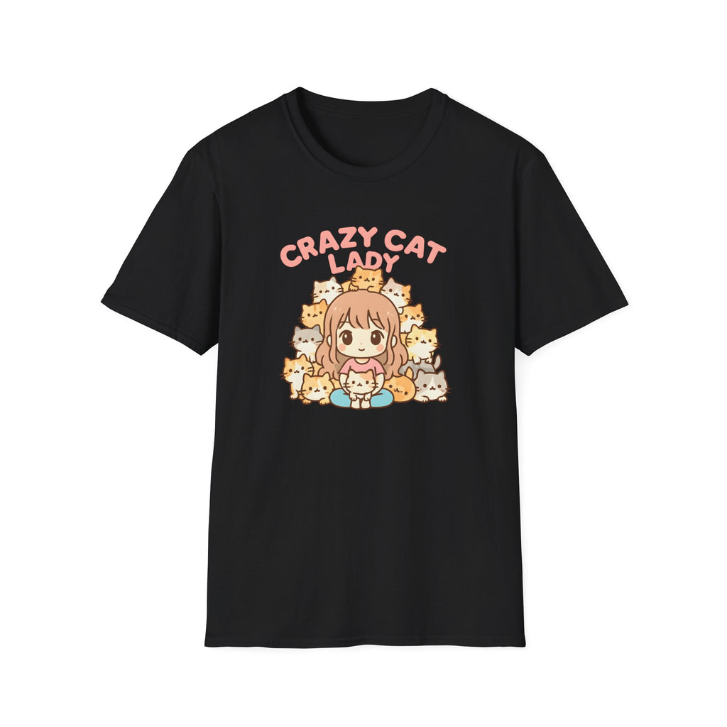 Crazy Cat Lady T-Shirt — Cute Anime Cat Mom Graphic Tee