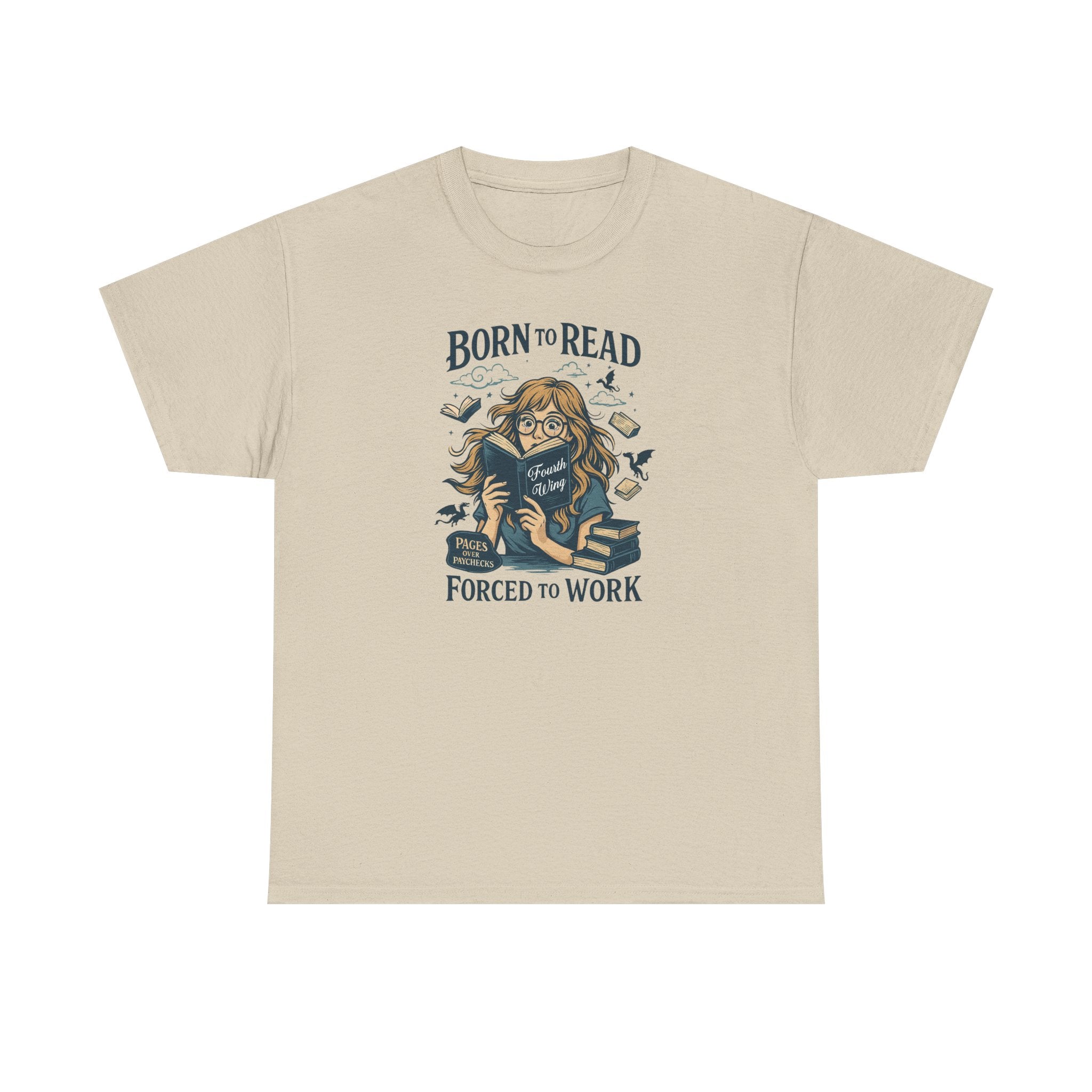 "Born to Read, Forced to Work" Book Lover Graphic Tee