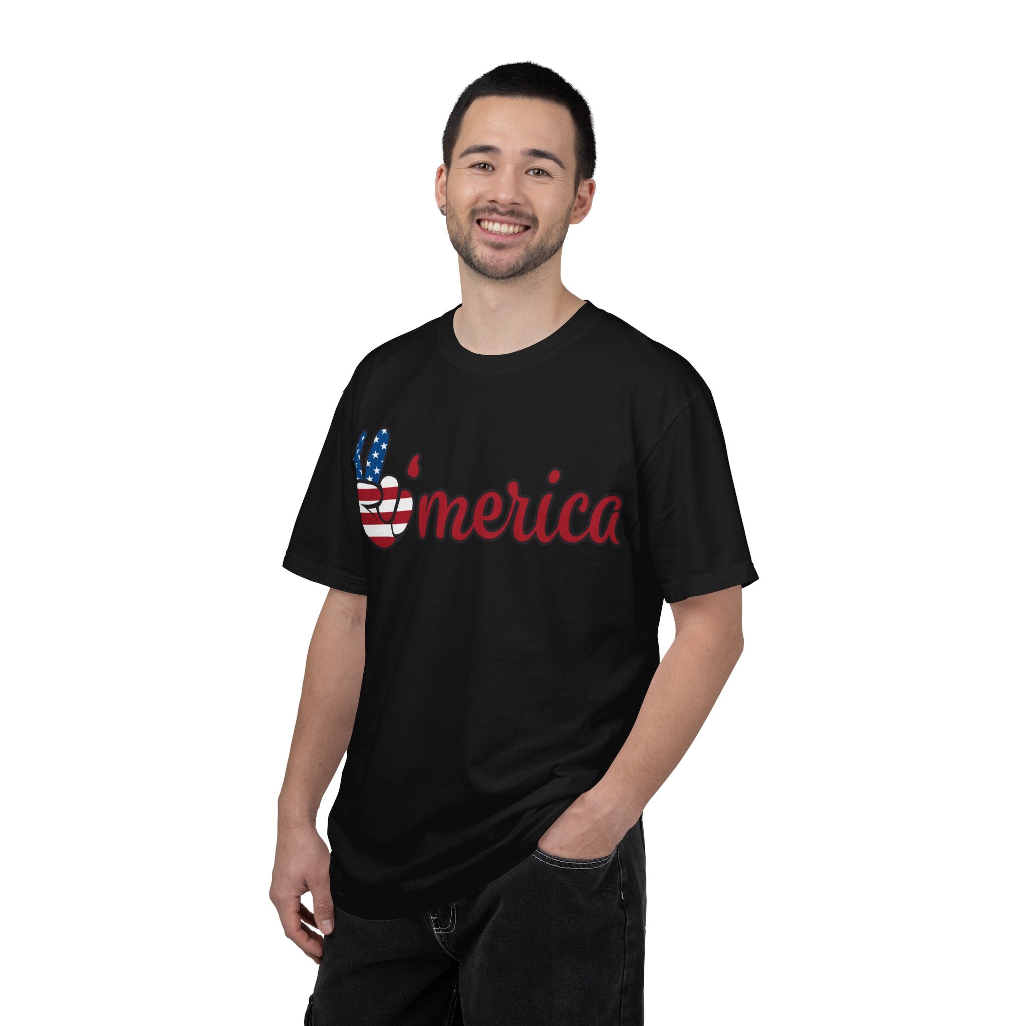 'Merica Peace Sign T-Shirt — Patriotic USA Flag Graphic Tee for 4th of July