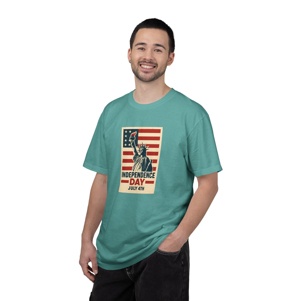 Independence Day T-Shirt – Statue of Liberty American Flag July 4th Graphic Tee