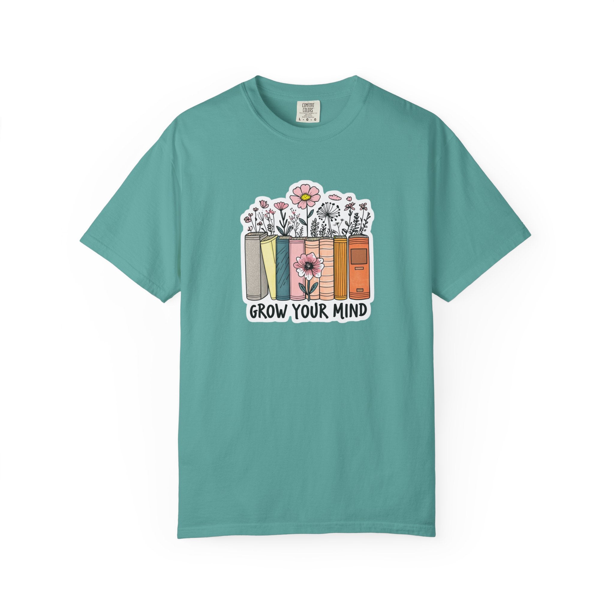 Grow Your Mind Book Stack T-Shirt