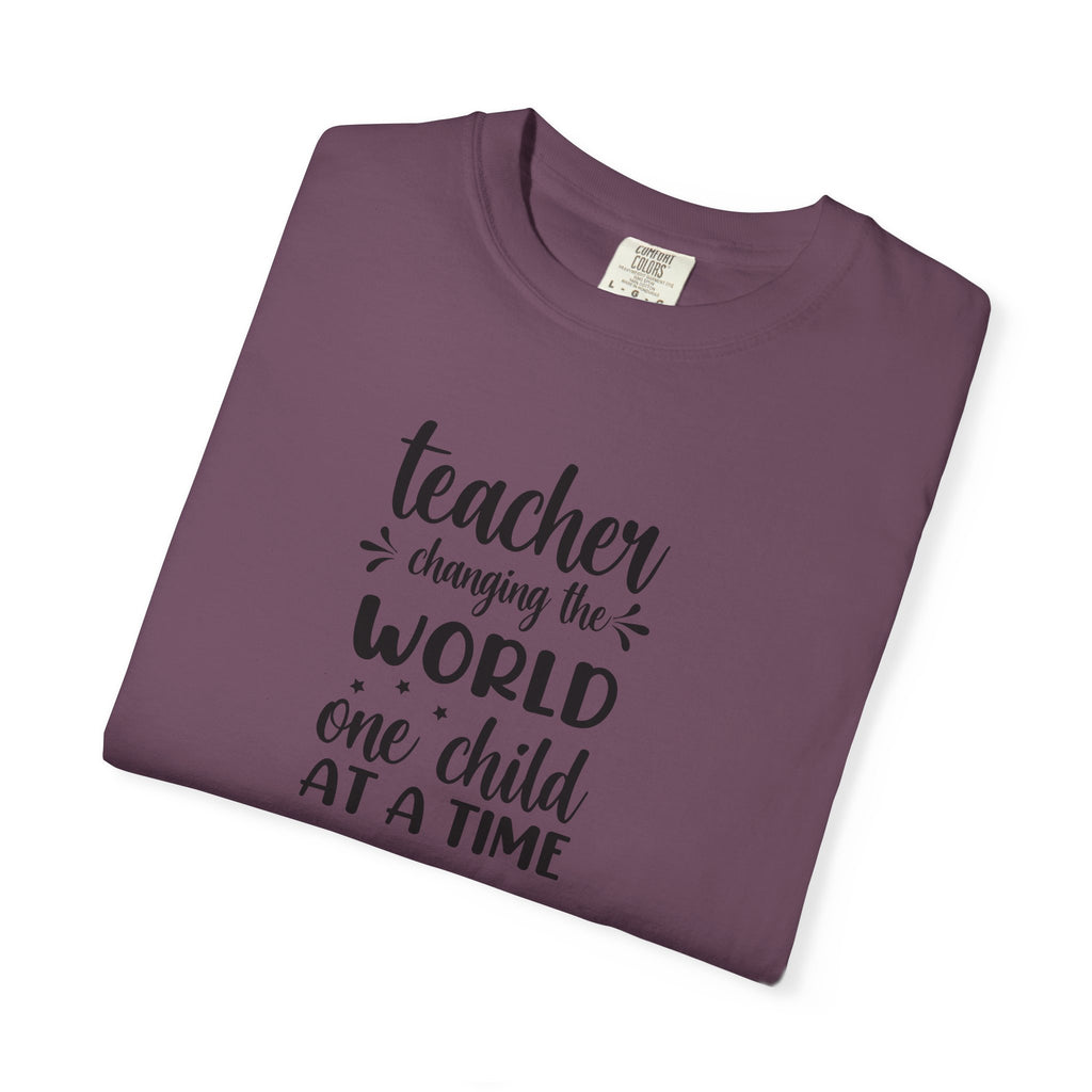 Teacher T-Shirt – "Changing the World One Child at a Time" Inspirational Educator Tee