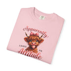 Attitude Highland Cow T-Shirt — "Apparently I Have an Attitude" Cute Cow Graphic Tee
