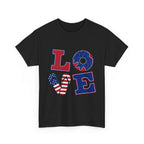 Patriotic LOVE Tee - USA Flag Donut Graphic