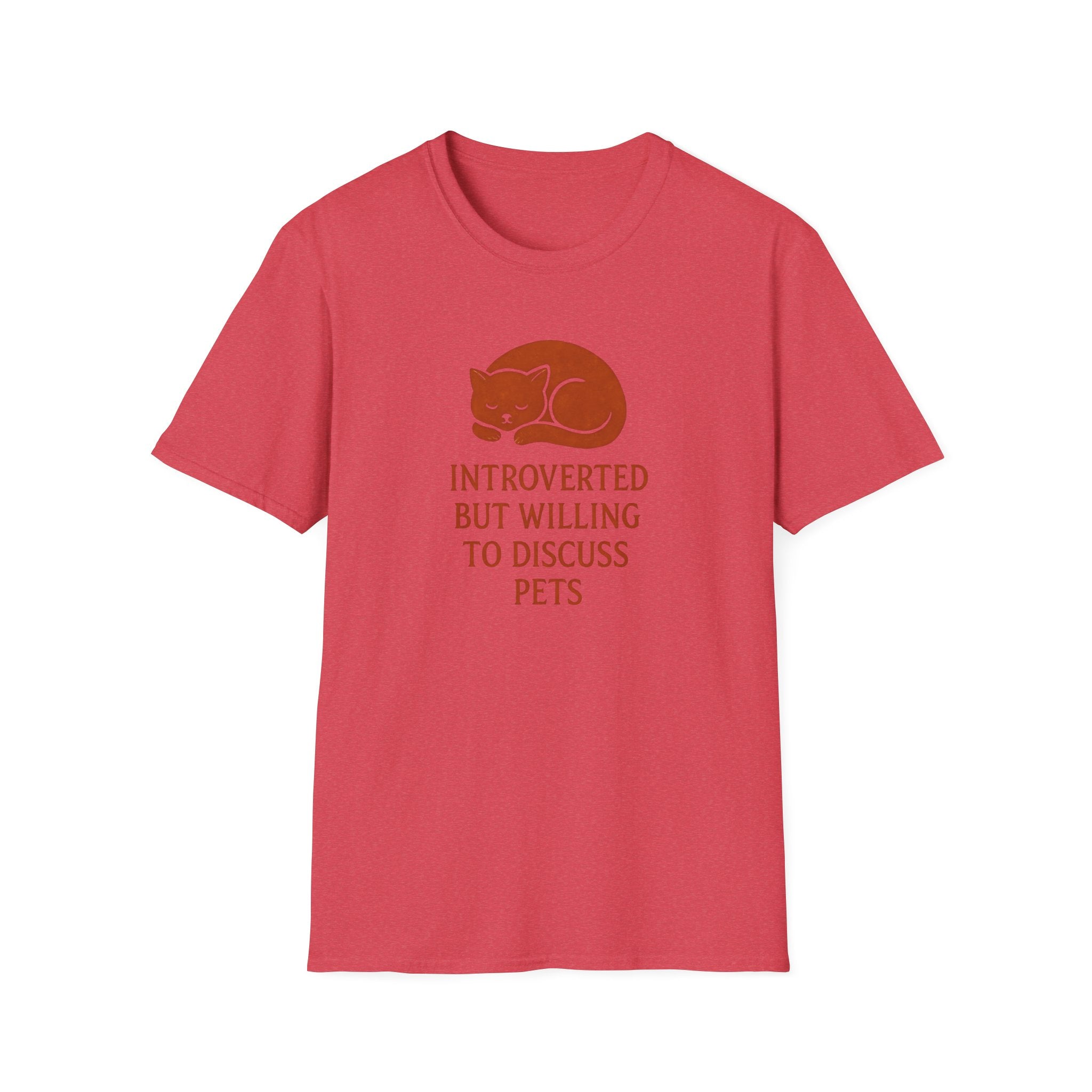 T-Shirt — "Introverted But Willing to Discuss Pets" Cat Graphic Tee
