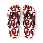 OU Crimson Logo Flip Flops — College Pride Beach Sandals