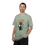 Coffee Cat T-Shirt — Cute Black Cat Holding Coffee Graphic Tee