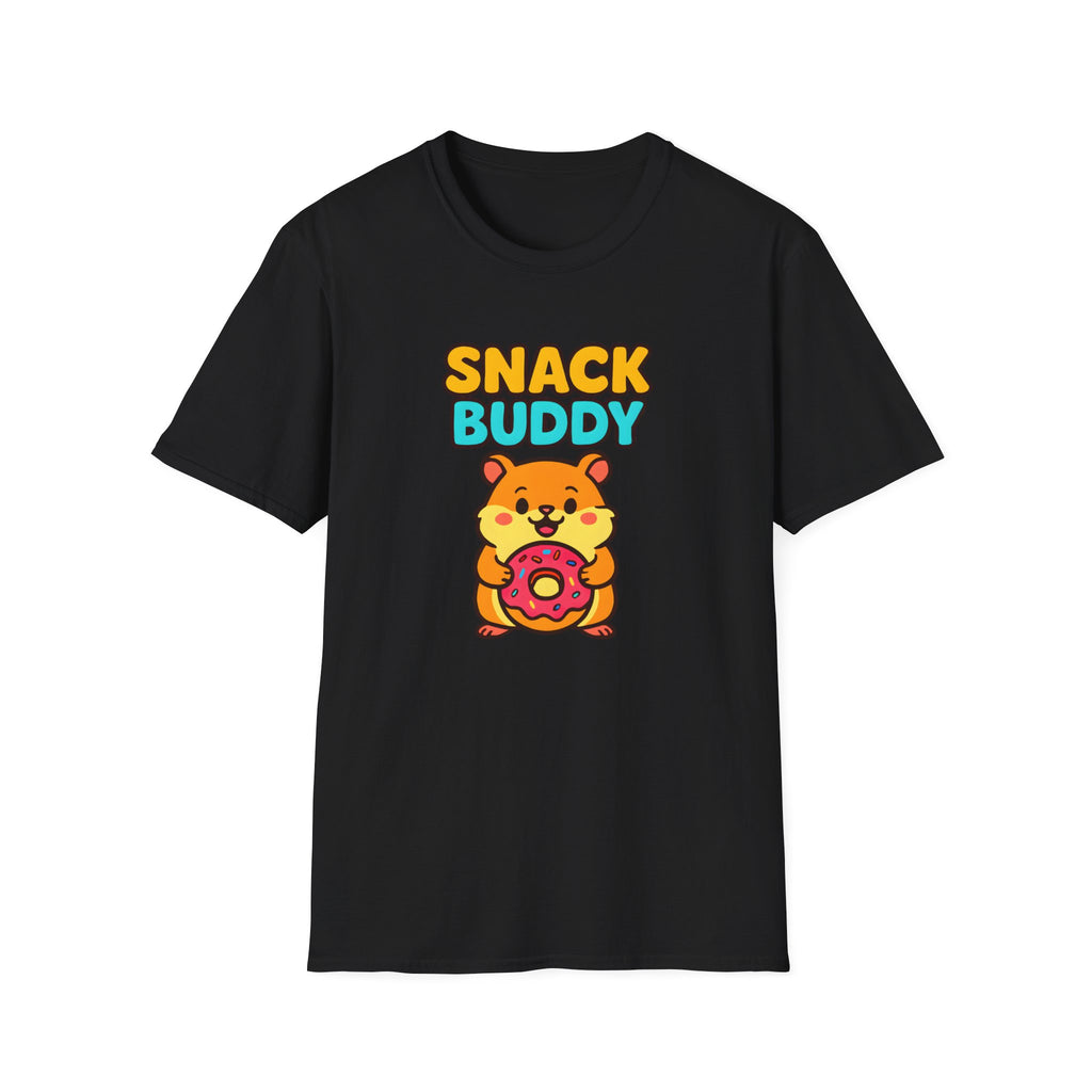 Snack Buddy T‑Shirt — Cute Cartoon Hamster Holding Donut