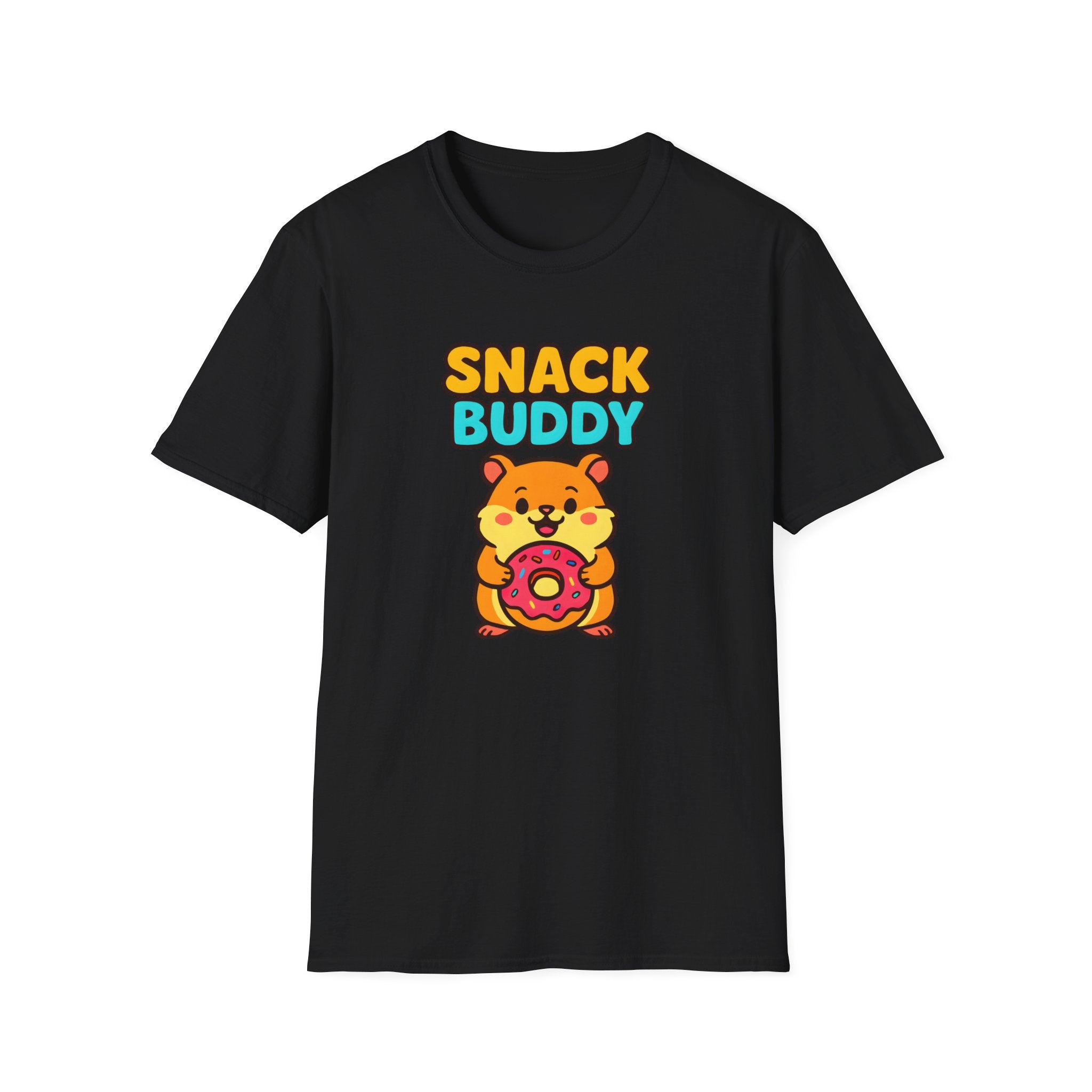 Snack Buddy T‑Shirt — Cute Cartoon Hamster Holding Donut