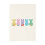 Easter Bunny Row Cotton Tea Towel – Pastel Peep Bunnies with Easter Eggs