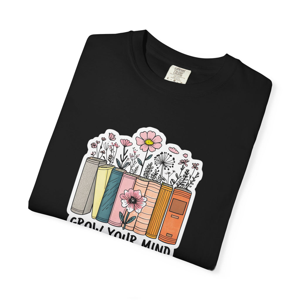 Grow Your Mind Book Stack T-Shirt