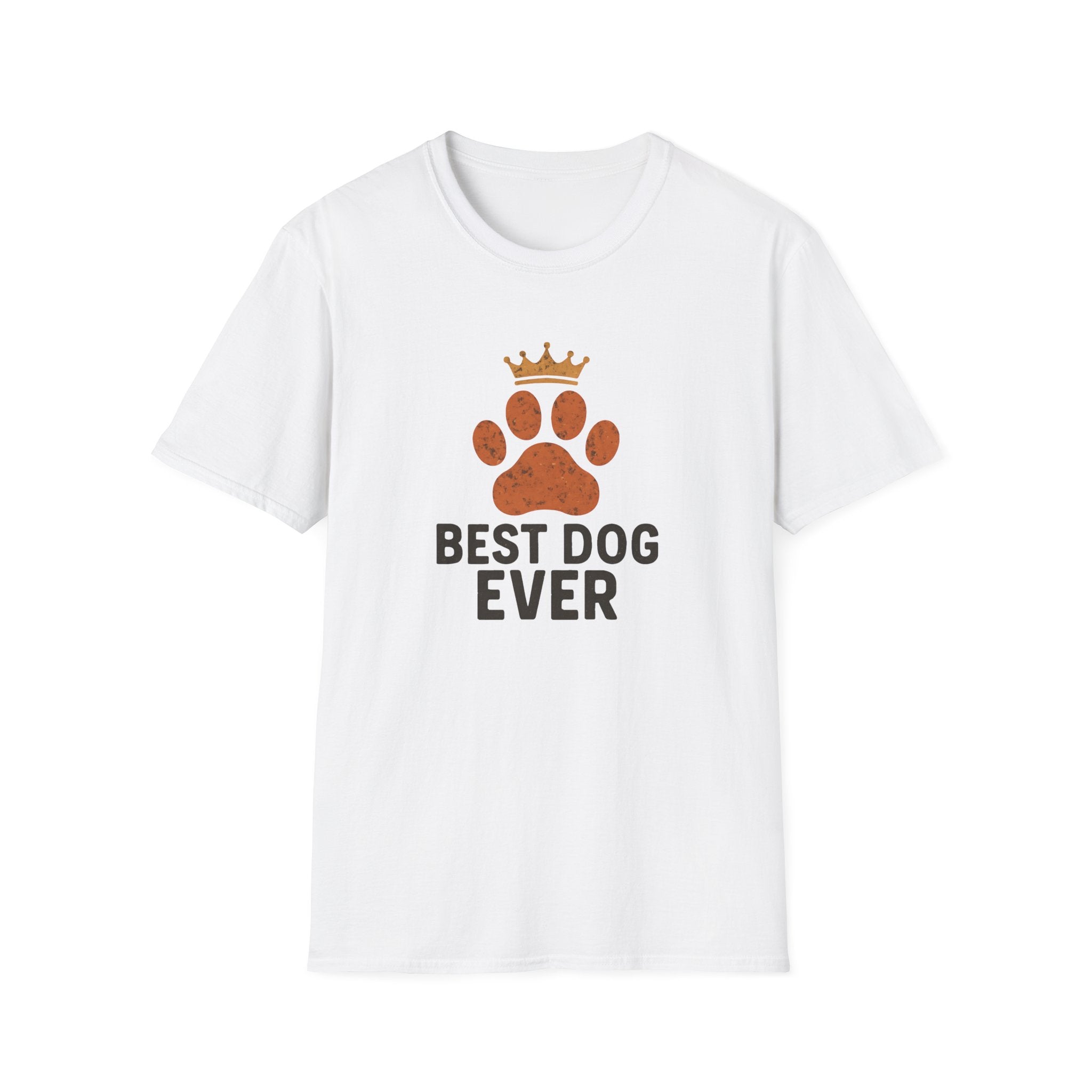 Best Dog Ever T-Shirt — Paw Print with Crown Dog Lover Tee