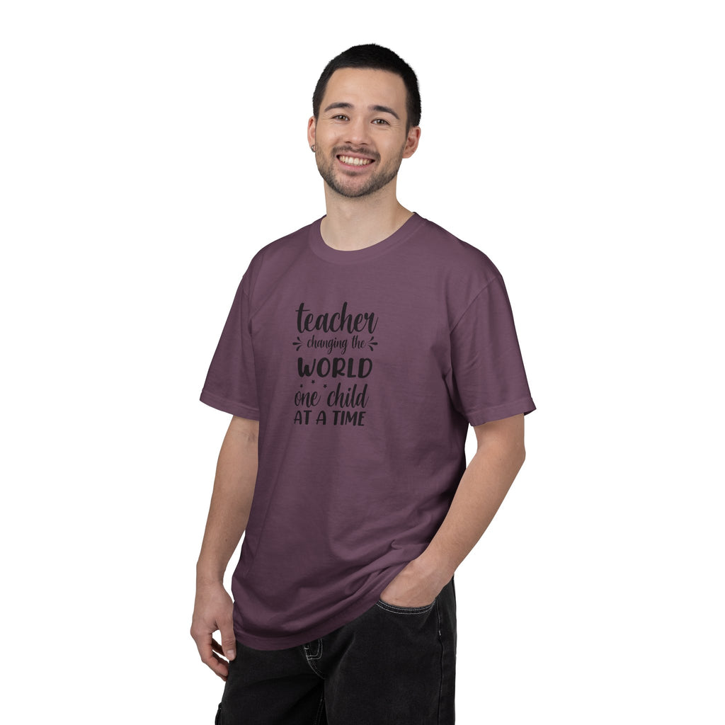Teacher T-Shirt – "Changing the World One Child at a Time" Inspirational Educator Tee