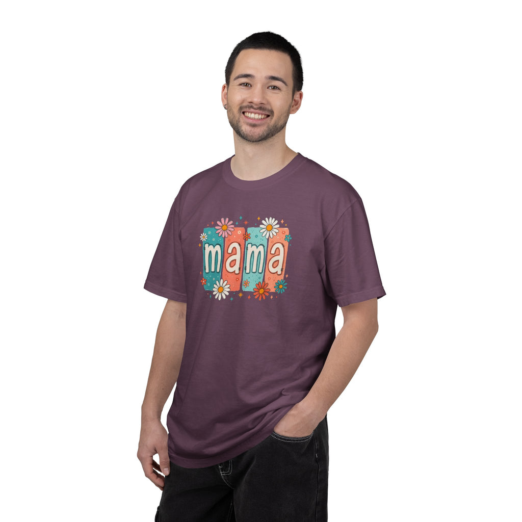 Mama Floral Tee — Retro Block Letter Mother's Day T-Shirt