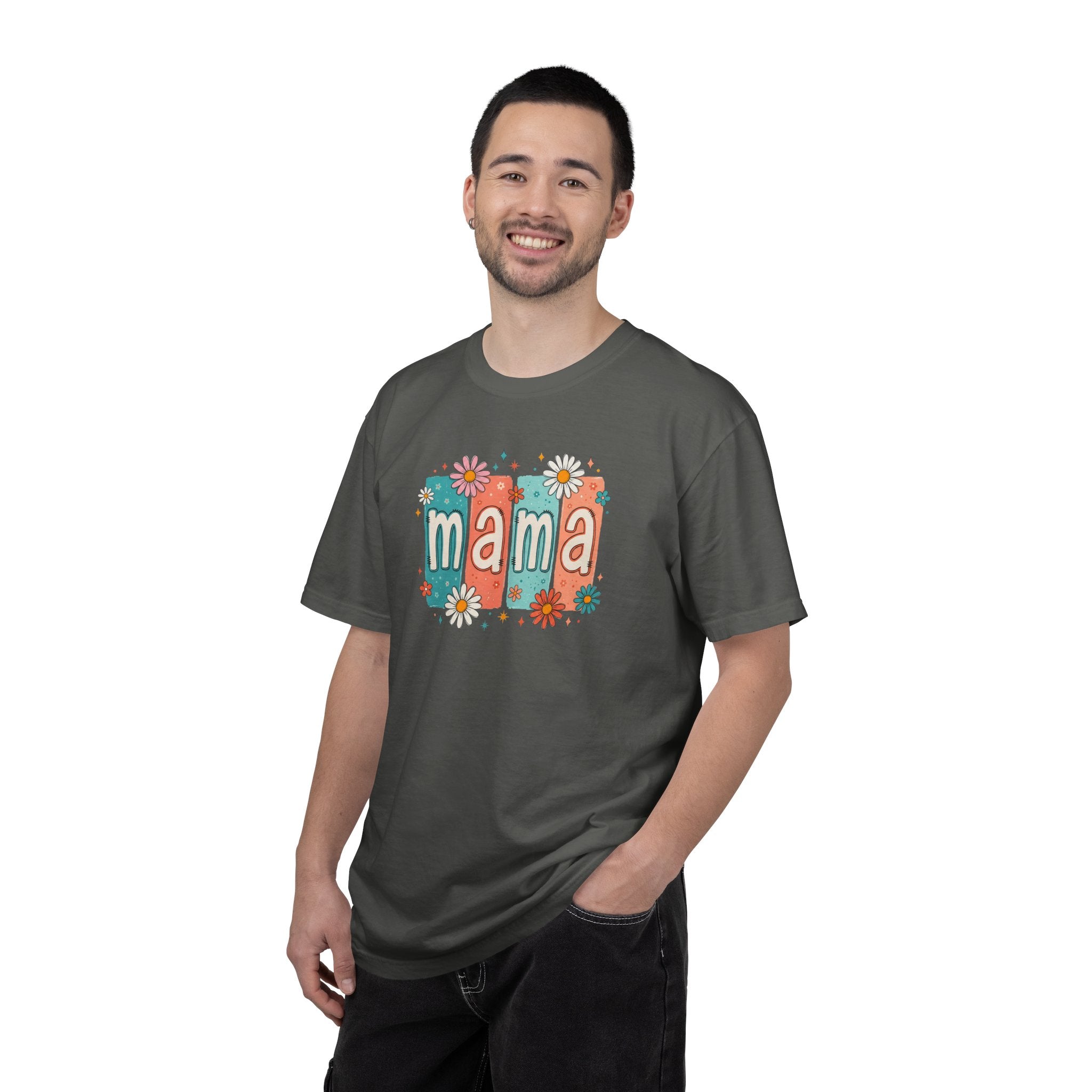 Mama Floral Tee — Retro Block Letter Mother's Day T-Shirt