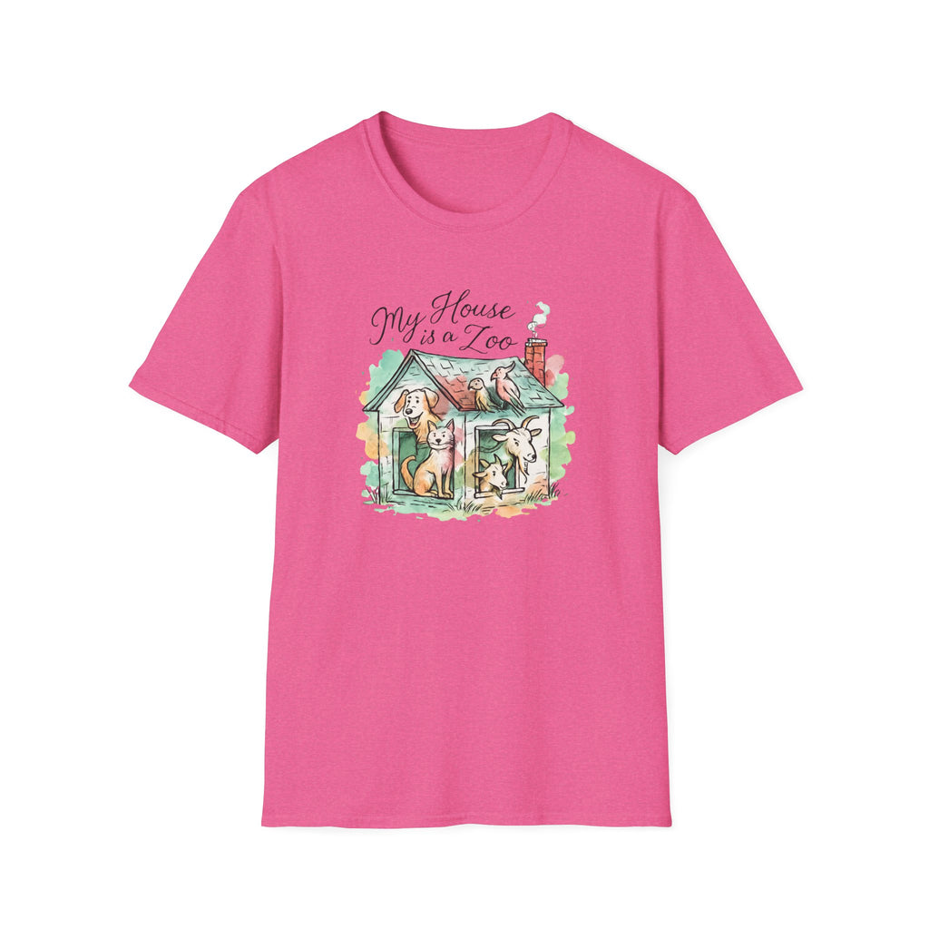 Dog House Watercolor T-Shirt — "My House is a Zoo" Cute Pet Lover Tee