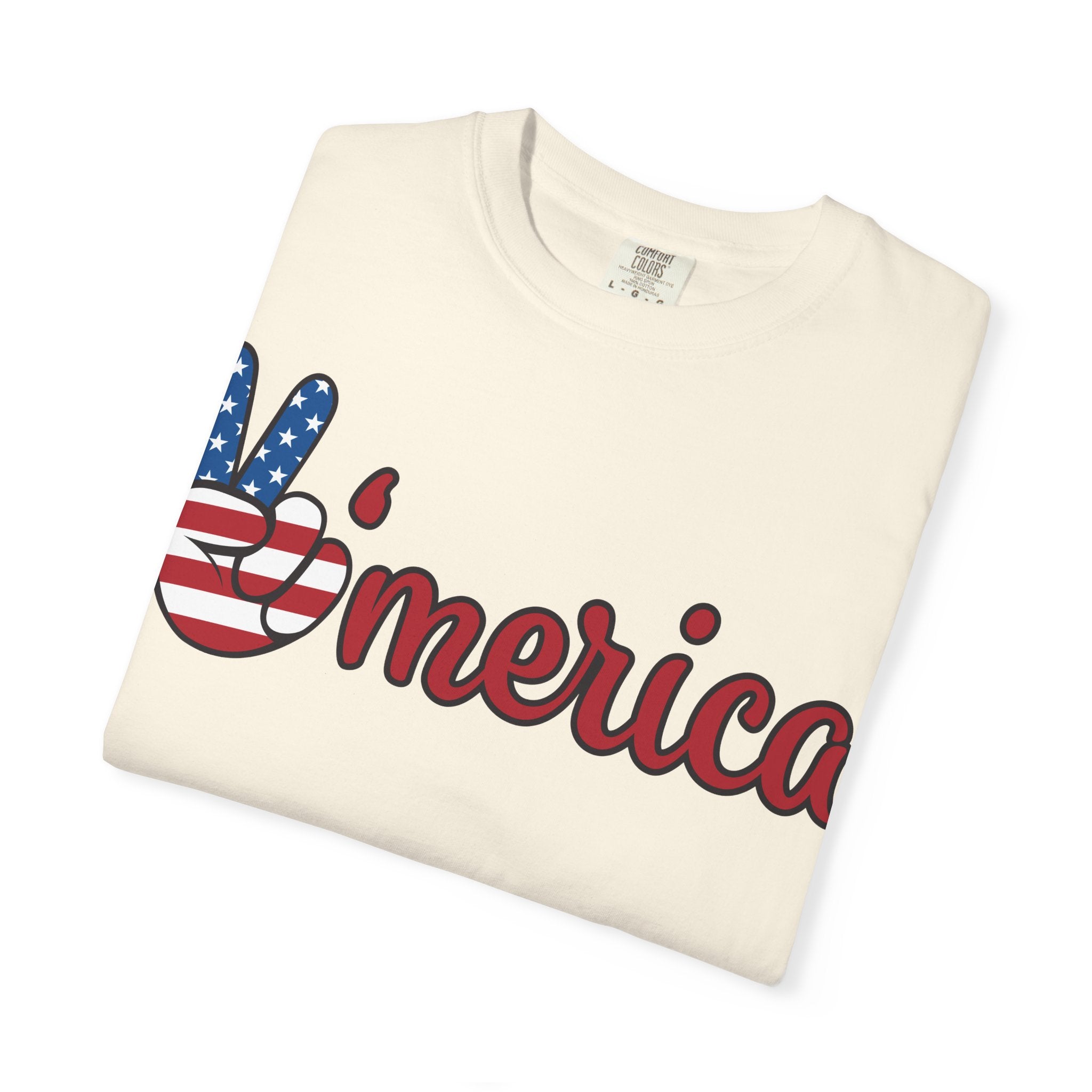 'Merica Peace Sign T-Shirt — Patriotic USA Flag Graphic Tee for 4th of July