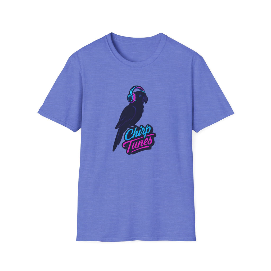 T-Shirt — 'Chirp Tunes' Parrot with Headphones Graphic Tee