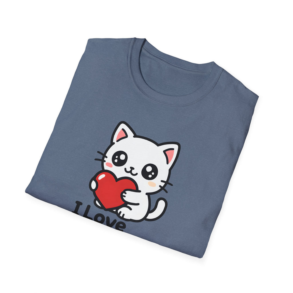 I Love My Cat Cute Cartoon Tee - Cat Lover Heart T-Shirt