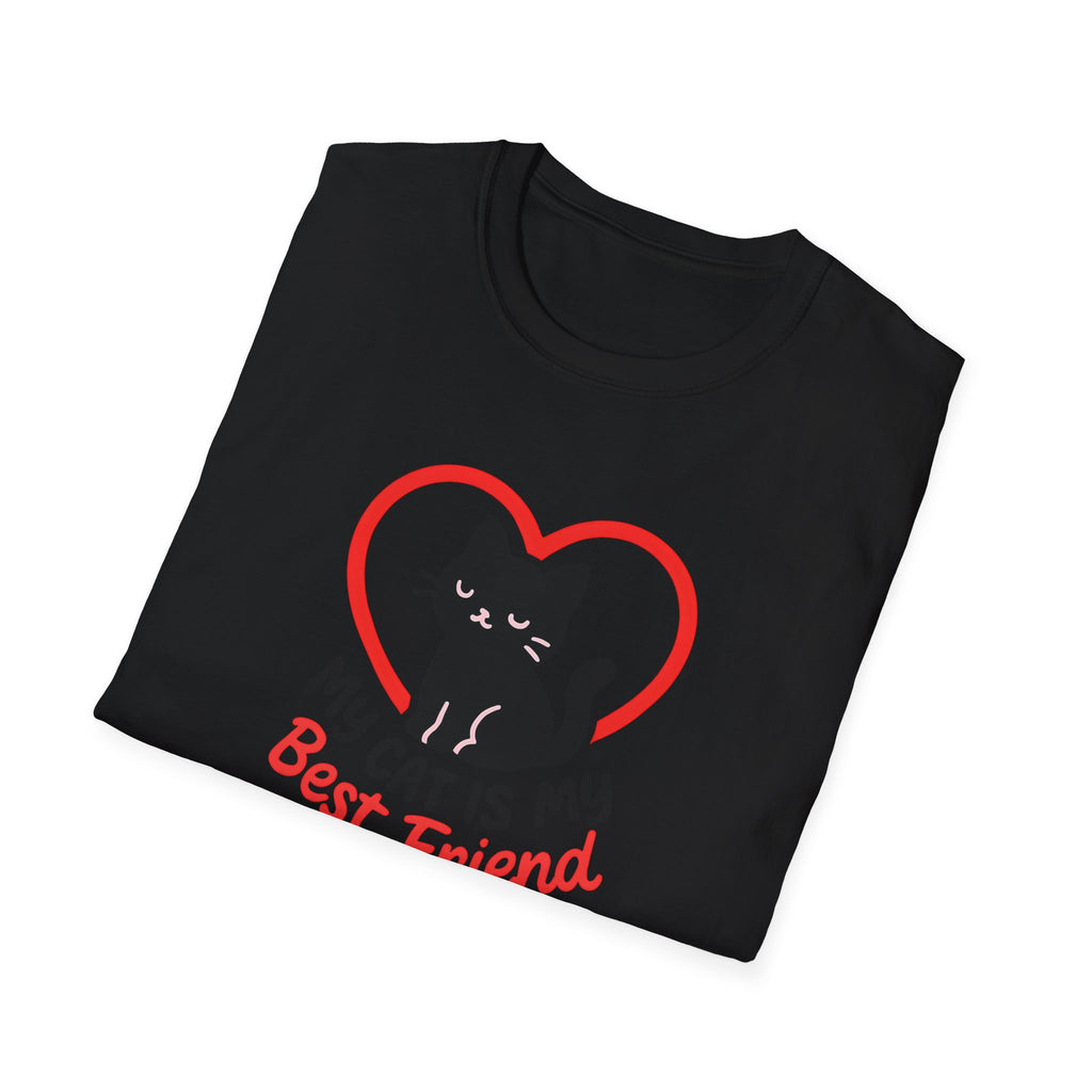 My Cat Is My Best Friend T-Shirt — Cute Cat Heart Graphic Tee for Cat Lovers