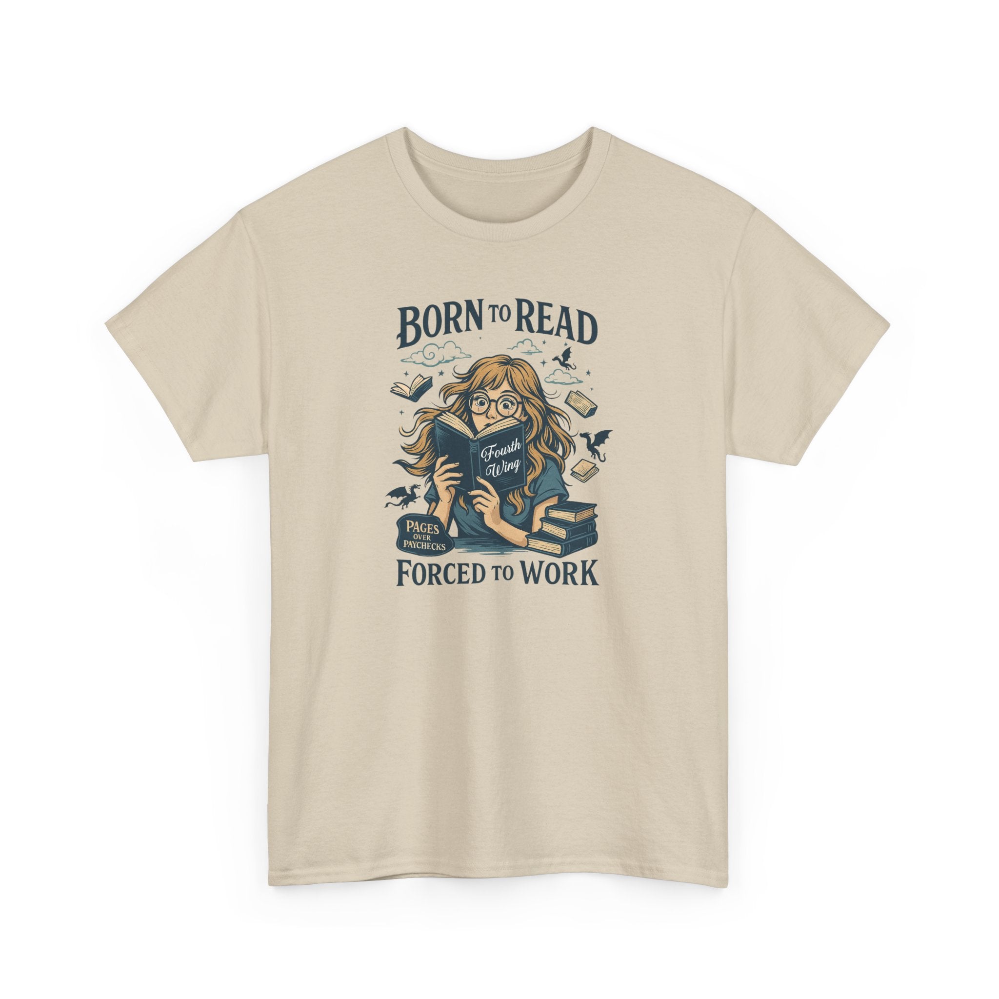 "Born to Read, Forced to Work" Book Lover Graphic Tee