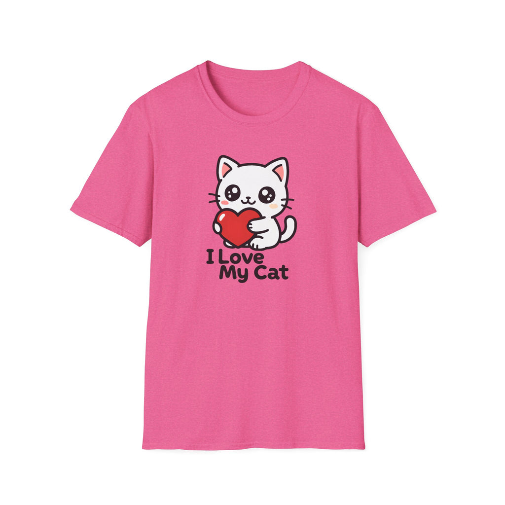 I Love My Cat Cute Cartoon Tee - Cat Lover Heart T-Shirt