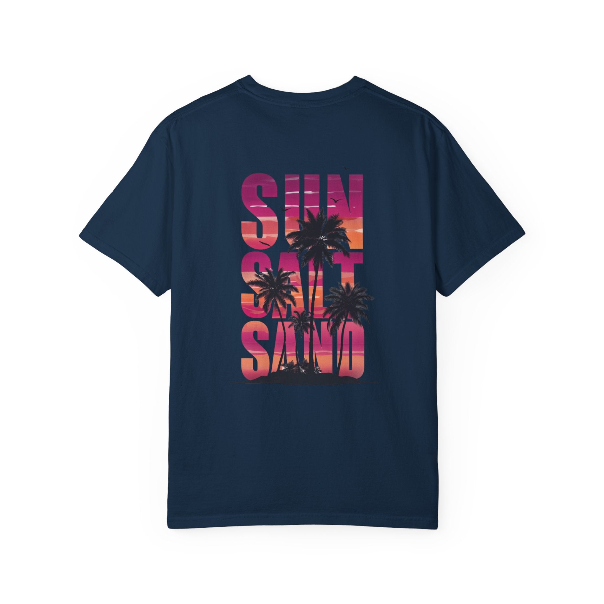 Sunset Sand T-Shirt — Palm Tree Beach Graphic Tee