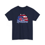 Bixby Spartans Patriotic American Flower T-Shirt