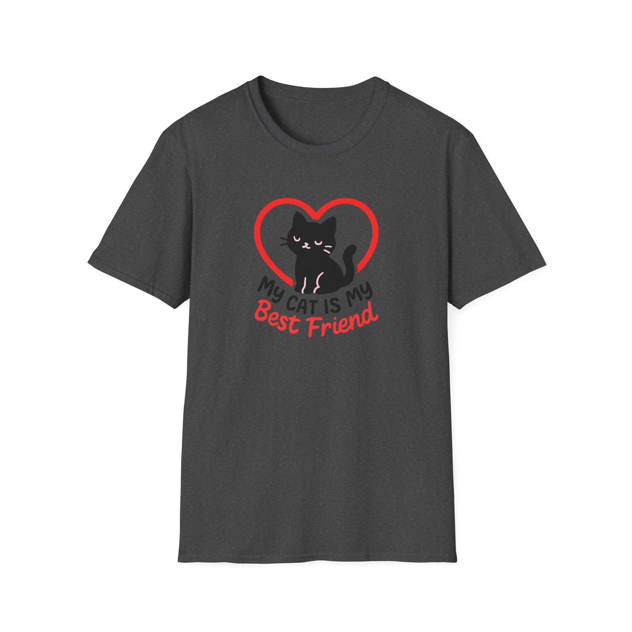 My Cat Is My Best Friend T-Shirt — Cute Cat Heart Graphic Tee for Cat Lovers