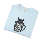 Coffee Is My Happy Place T-Shirt — Cat & Coffee Graphic Tee