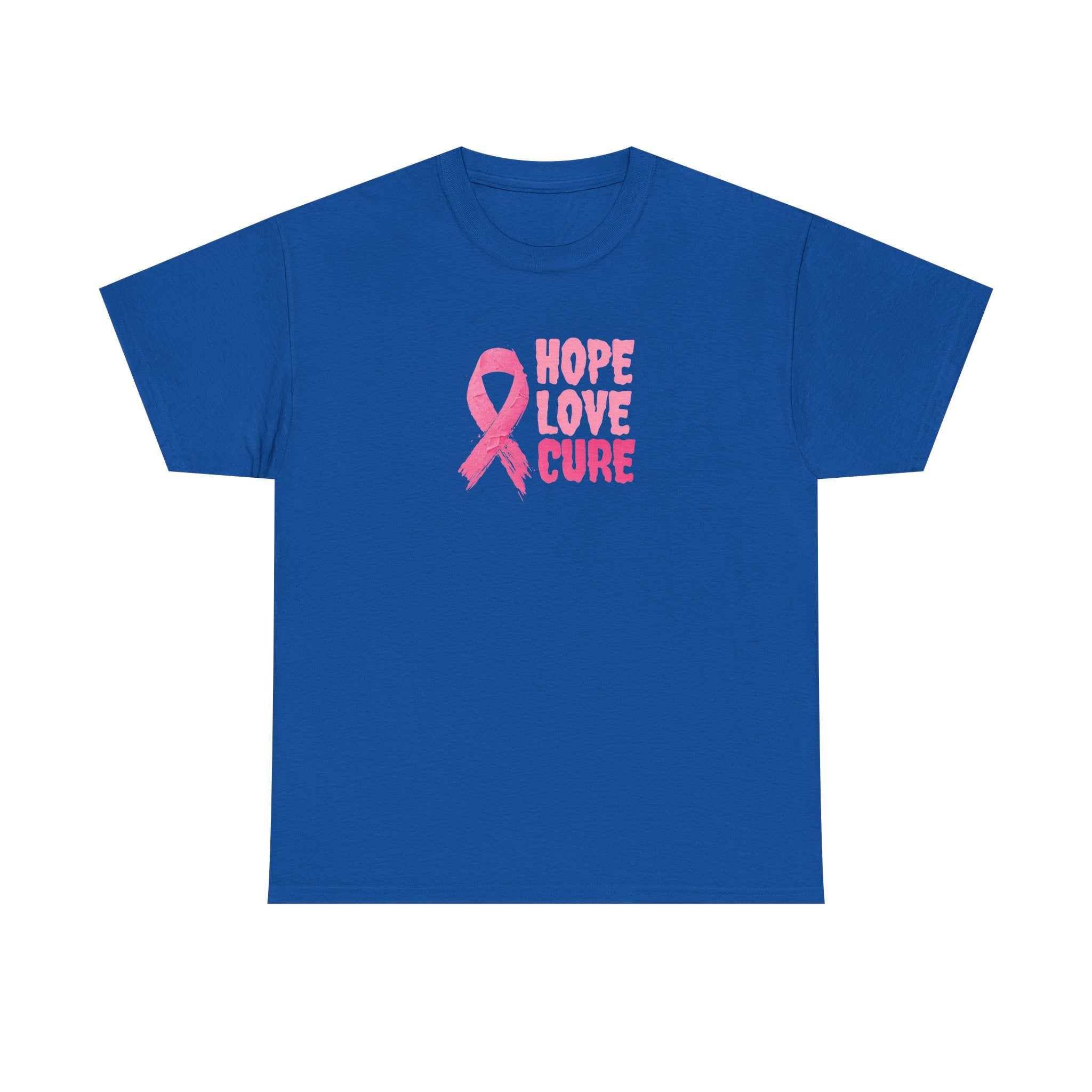 Breast Cancer Awareness Tee — Pink Ribbon "Hope Love Cure"