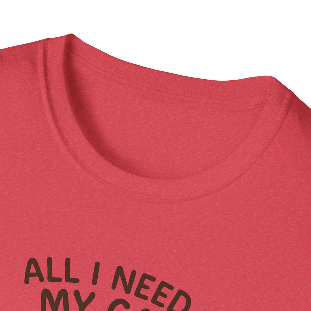 Cat and Coffee T‑Shirt — "All I Need Is My Cat and Coffee" Cute Cat in Mug Tee