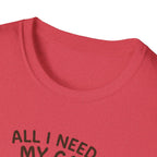 Cat and Coffee T‑Shirt — "All I Need Is My Cat and Coffee" Cute Cat in Mug Tee
