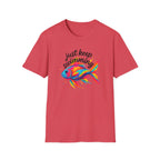 Just Keep Swimming Fish T-Shirt — Colorful Motivational Ocean Tee