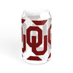 OU Logo 16oz Glass Sipper with Bamboo Lid — Oklahoma Sooners Drink Tumbler