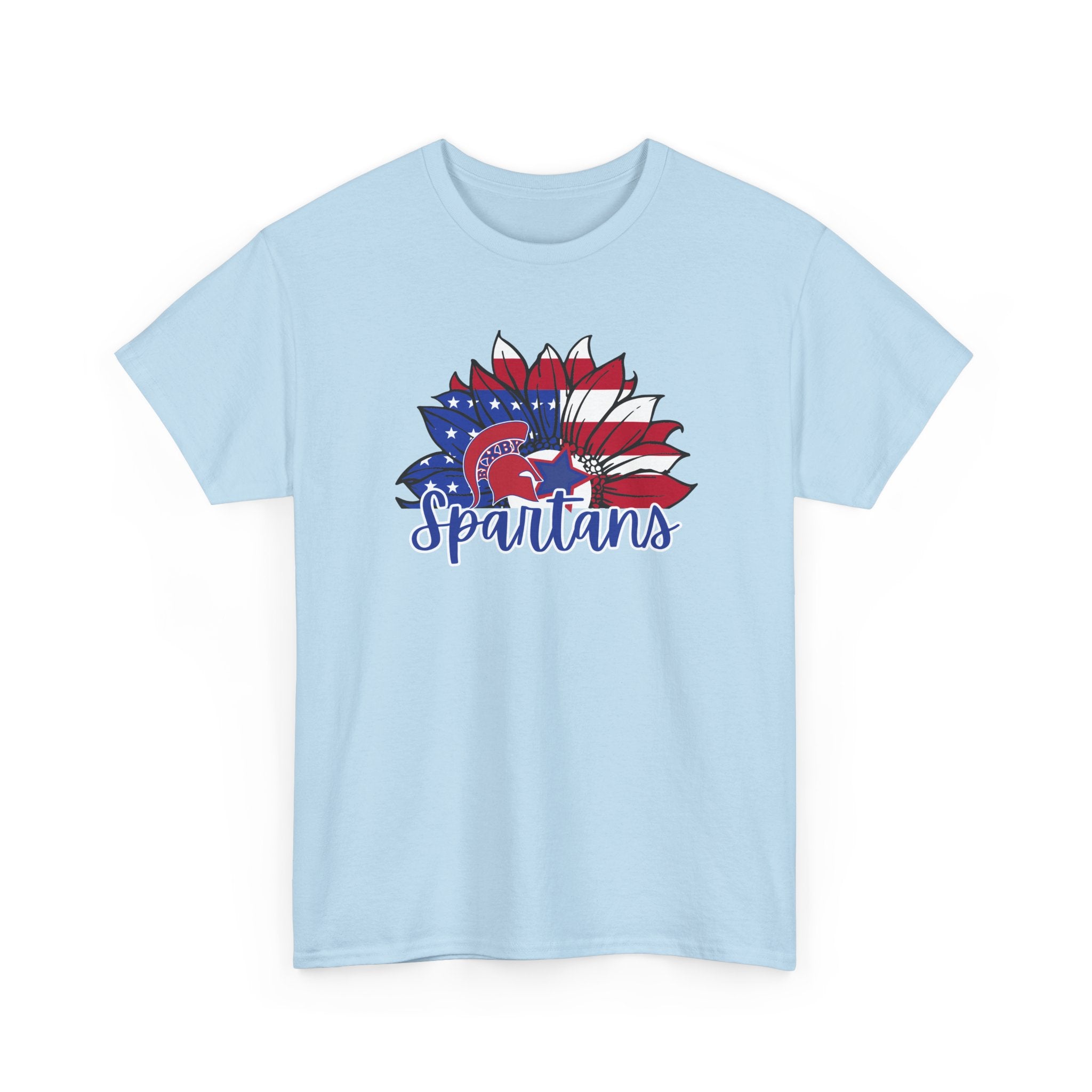 Bixby Spartans Patriotic American Flower T-Shirt