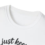 Just Keep Swimming Fish T-Shirt — Colorful Motivational Ocean Tee