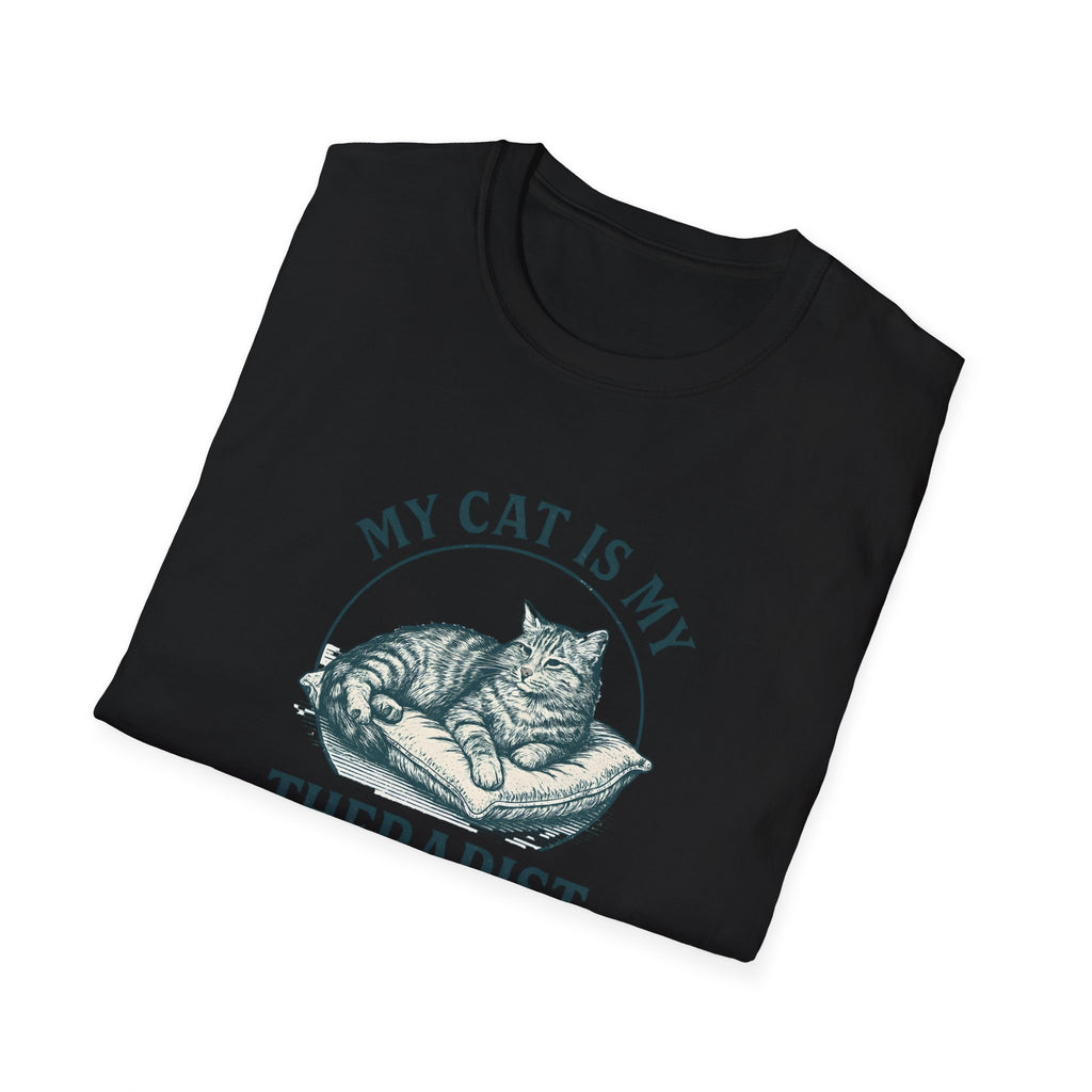 Cat Therapist T-Shirt — "My Cat Is My Therapist" Funny Cat Lover Tee