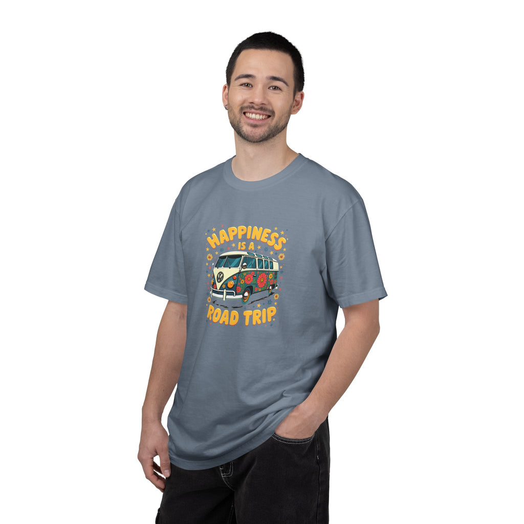 Road Trip T-Shirt — "Happiness Is A Road Trip" Vintage Camper Tee